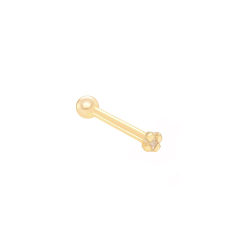 14k Cubic Zirconia Nose Bone Stud