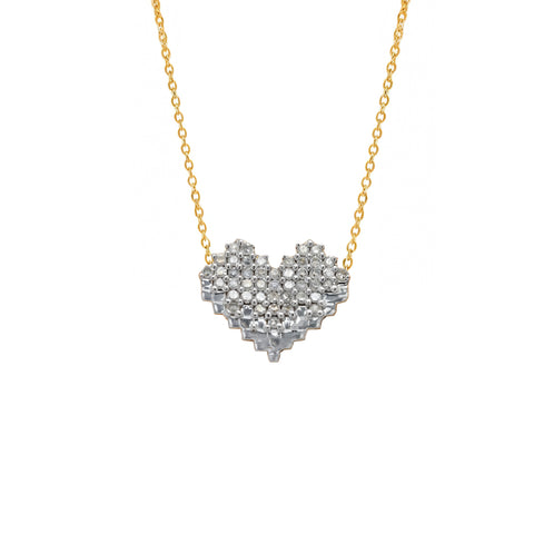 14k Diamond Script Heart Necklace
