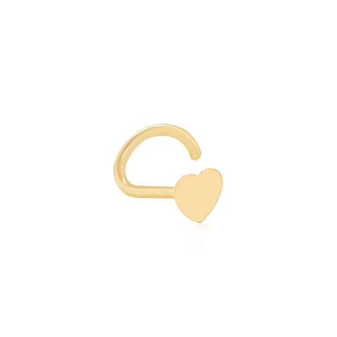 14k Heart Nose Curve Stud