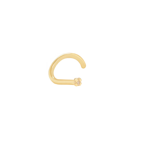 14k Cubic Zirconia Nose Curve Stud
