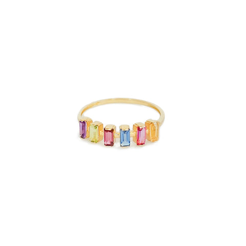 14k Rainbow Radiance Ring