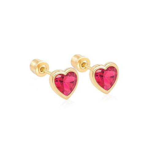 14k Love Heart Earrings
