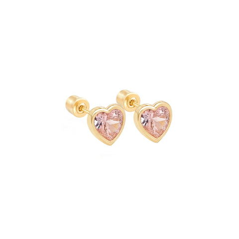 14k Love Heart Earrings
