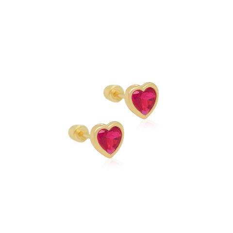 14k Love Heart Earrings