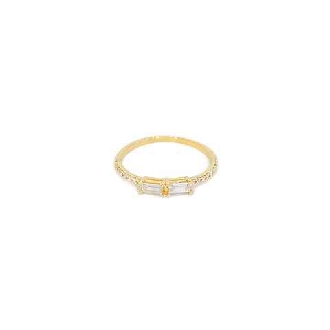 14k Square Radiance Ring