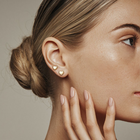 14k Solid Pure Heart Earrings