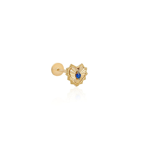 14K “Luna Heart” CZ – Cartilage Piercing