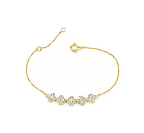 14K “Golden Fleur Luxe Bracelet” – Gold & Lab Diamonds