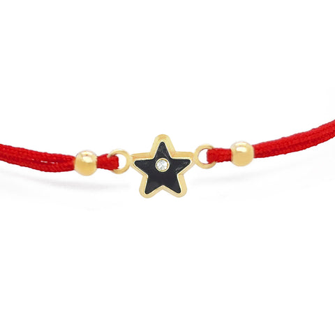 14k Enamel Star CZ Bracelet
