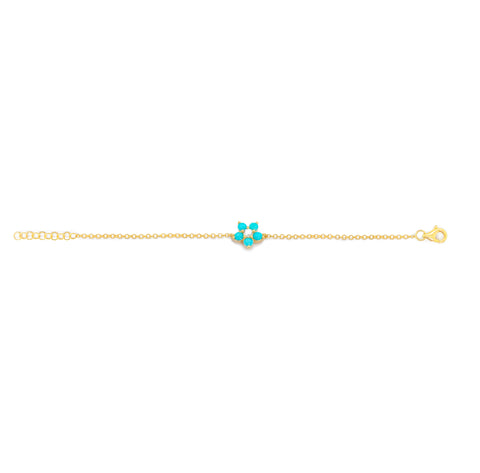 Turquoise Flower Diamond Bracelet
