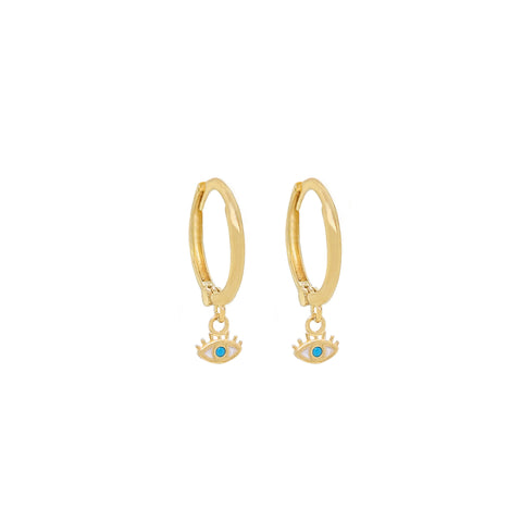 14k Magical Eyes Huggies