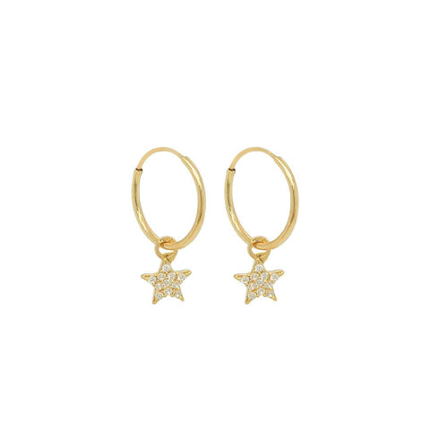 14k Endless Hoop with Bright Stars CZ