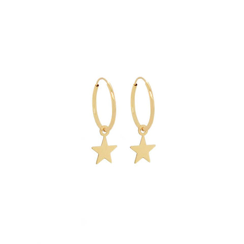 14k Endless Hoop with Gold Star