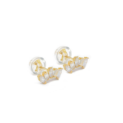 14K Bright Baguette Earrings