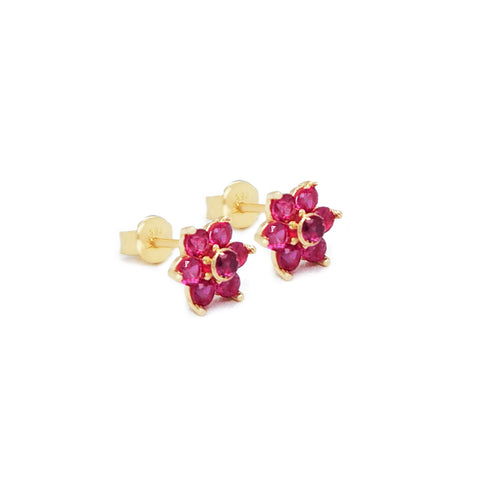 14k Lovely Flower Earrings