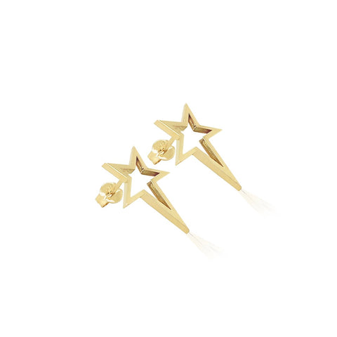 14k Falling Star Earrings