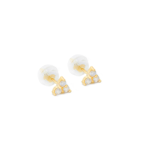 14k Triple Shine Earrings