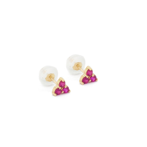 14k Triple Shine Earrings