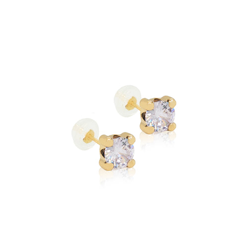 14k Square CZ Earrings