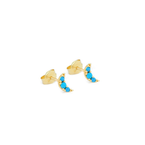 14k Tiny Moon Earrings