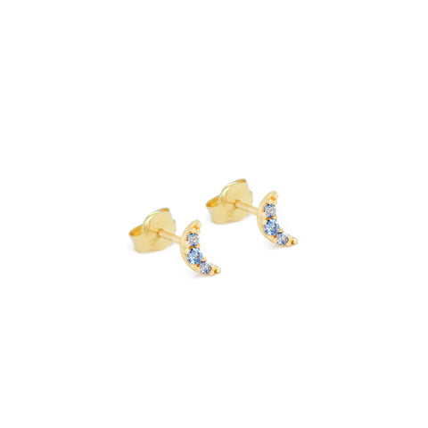 14k Tiny Moon Earrings