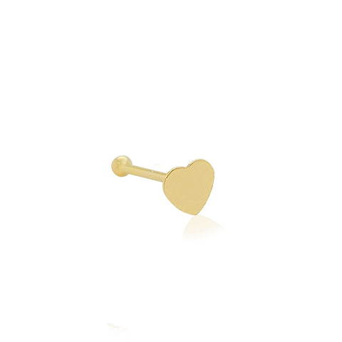 14k Heart Nose Stud