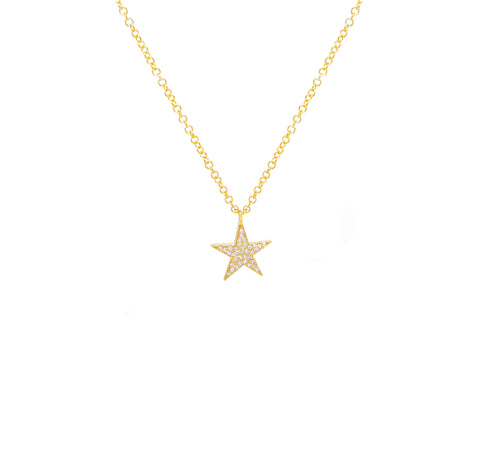 14k Diamond Star Necklace