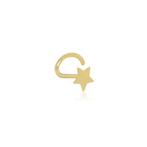14k Star Nose Curve Stud