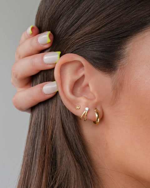 14k Fancy Wrap CZ Earrings