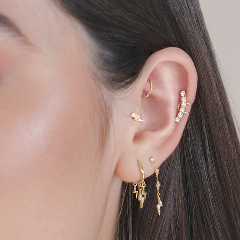 14K Elegant Ear Cuff CZ