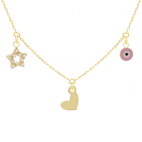 14k Customize Necklace - Mix & Match Charms - Customer's Product with price 236.00 ID FfopU0pXHCxALhqwnF3wukpf