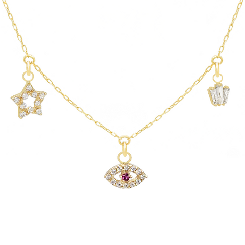 14k Customize Necklace - Mix & Match Charms - Customer's Product with price 263.00 ID IlWY9cC4EF-r9ePCk9qe2sGP