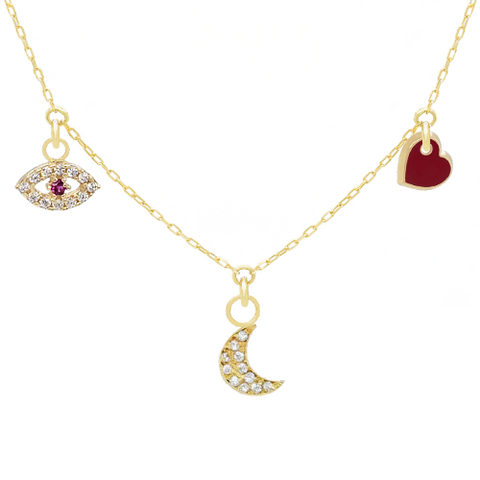 14k Customize Necklace - Mix & Match Charms - Customer's Product with price 241.00 ID rmErePRPiUAU310Gbaq-V3tb